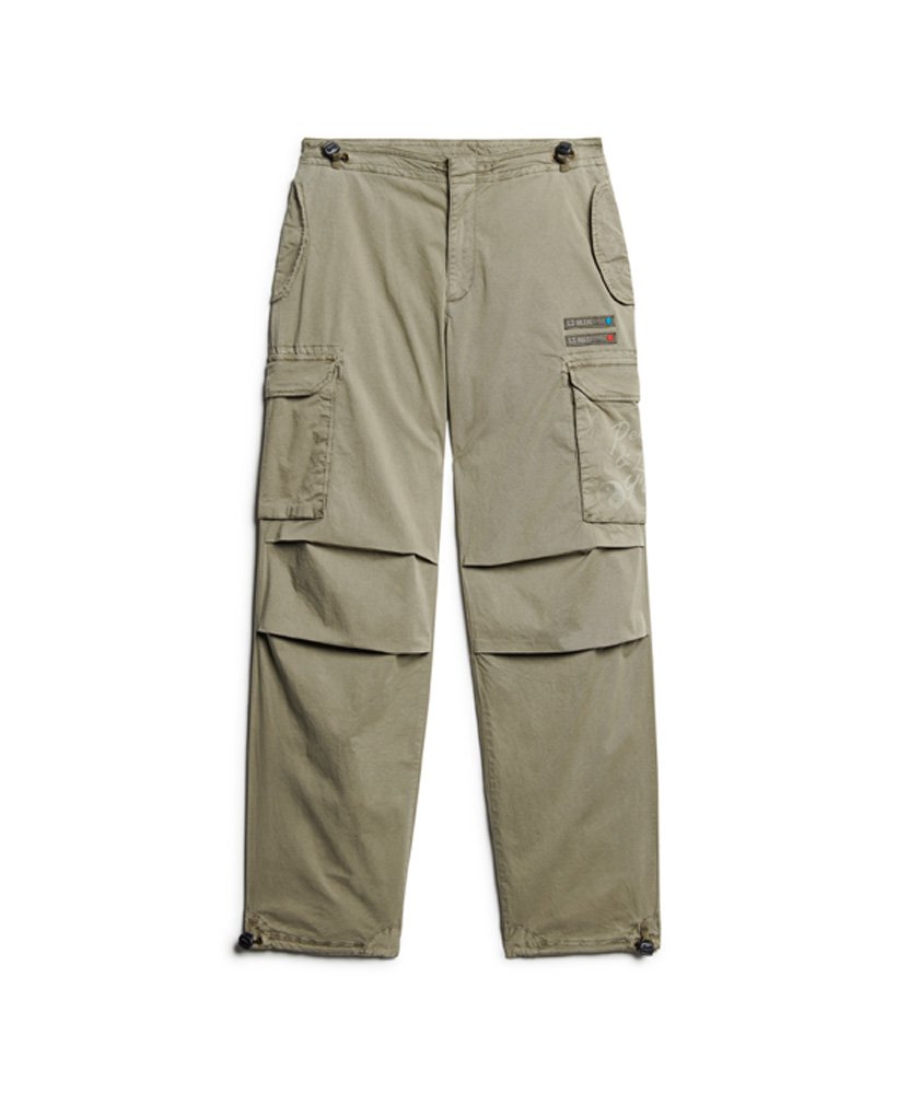 superdry x ringspun boyfriend cargo pants in bieslookgroen