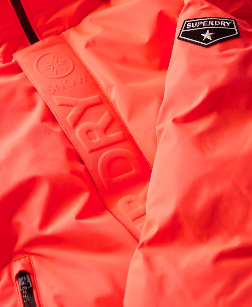 ski slalom puffer jacket in volcanic coral