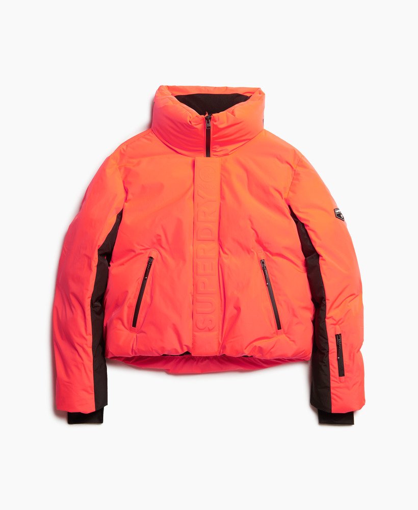 ski slalom puffer jacket in volcanic coral
