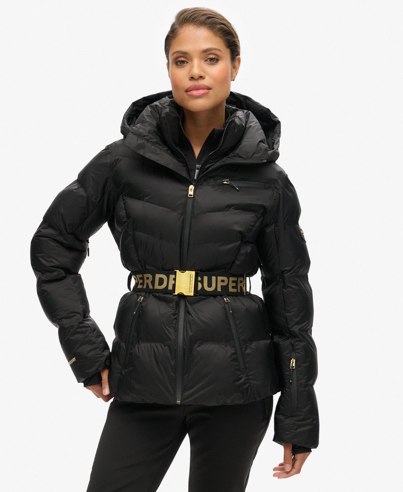 ski luxe pufferjack in zwart
