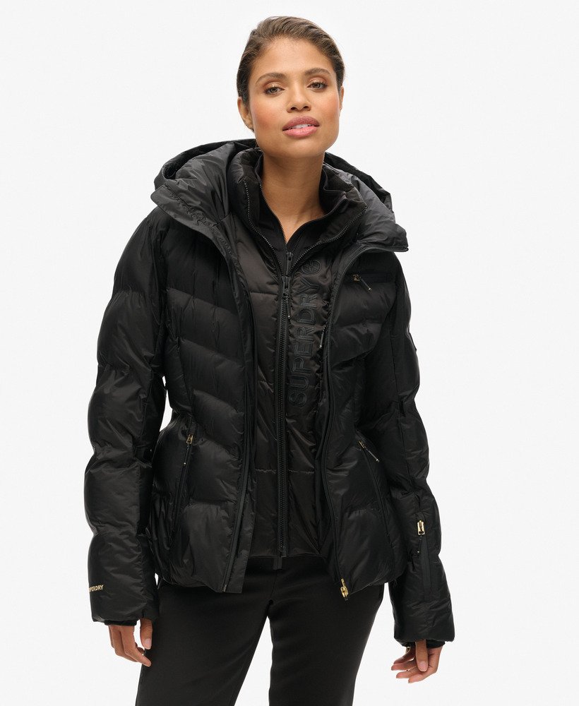 ski luxe pufferjack in zwart