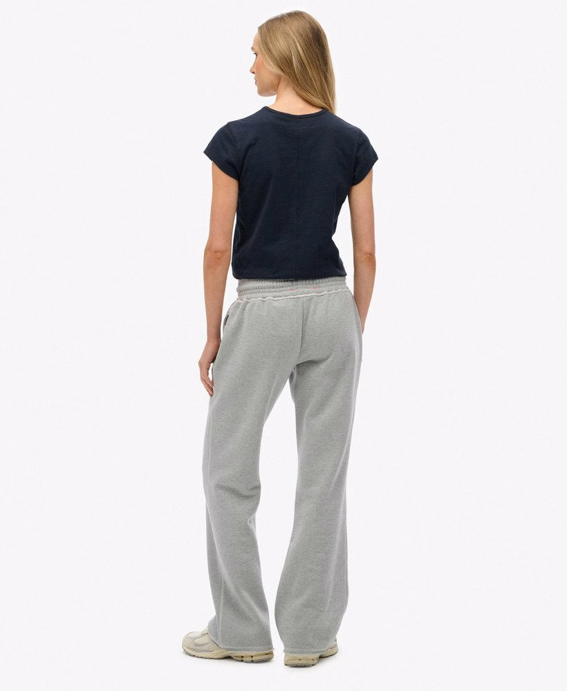 Sportieve joggingbroek met print en wijde pijpen