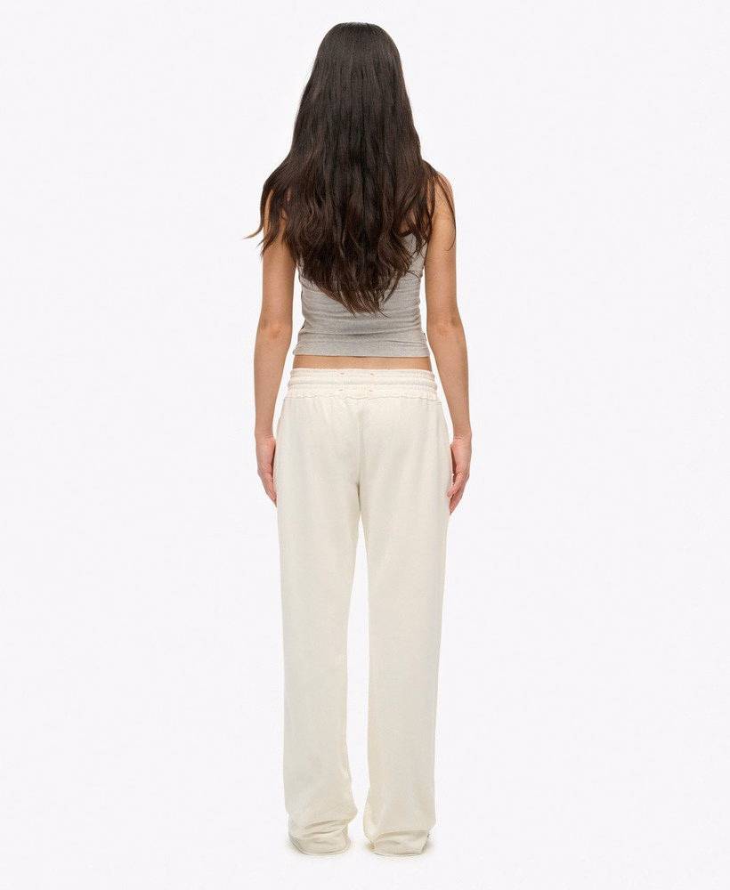 Sportieve joggingbroek met print en wijde pijpen