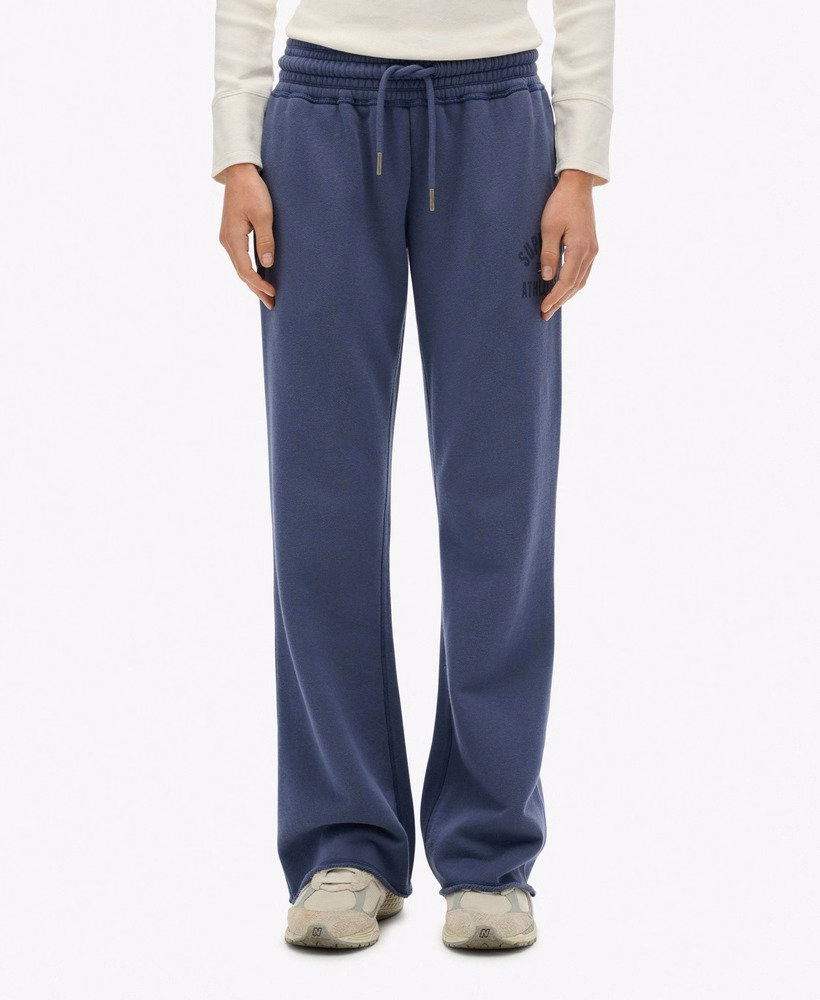 Sportieve joggingbroek met print en wijde pijpen