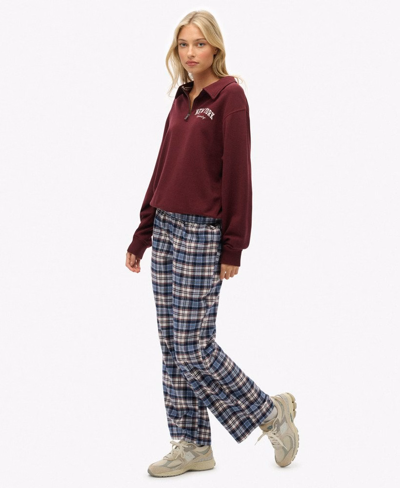 Katoenen geruite broek met elastische taille