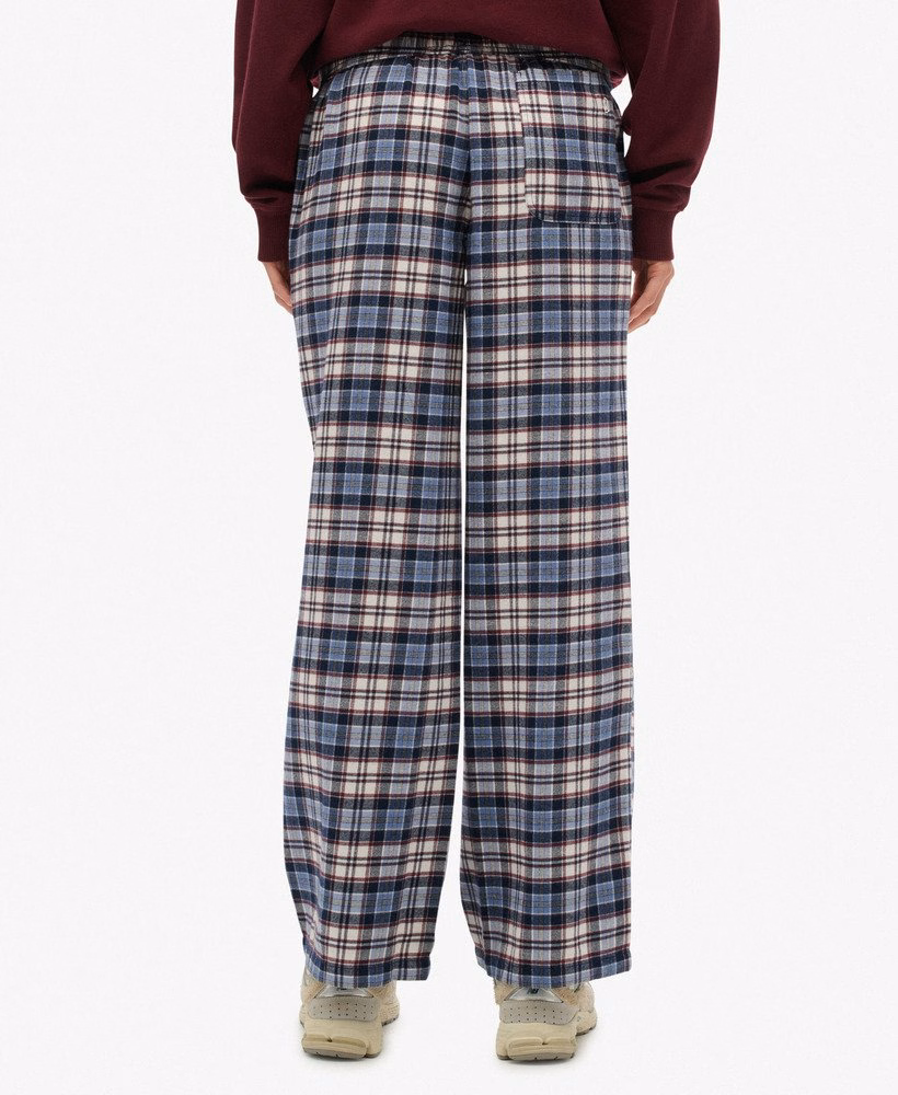 Katoenen geruite broek met elastische taille