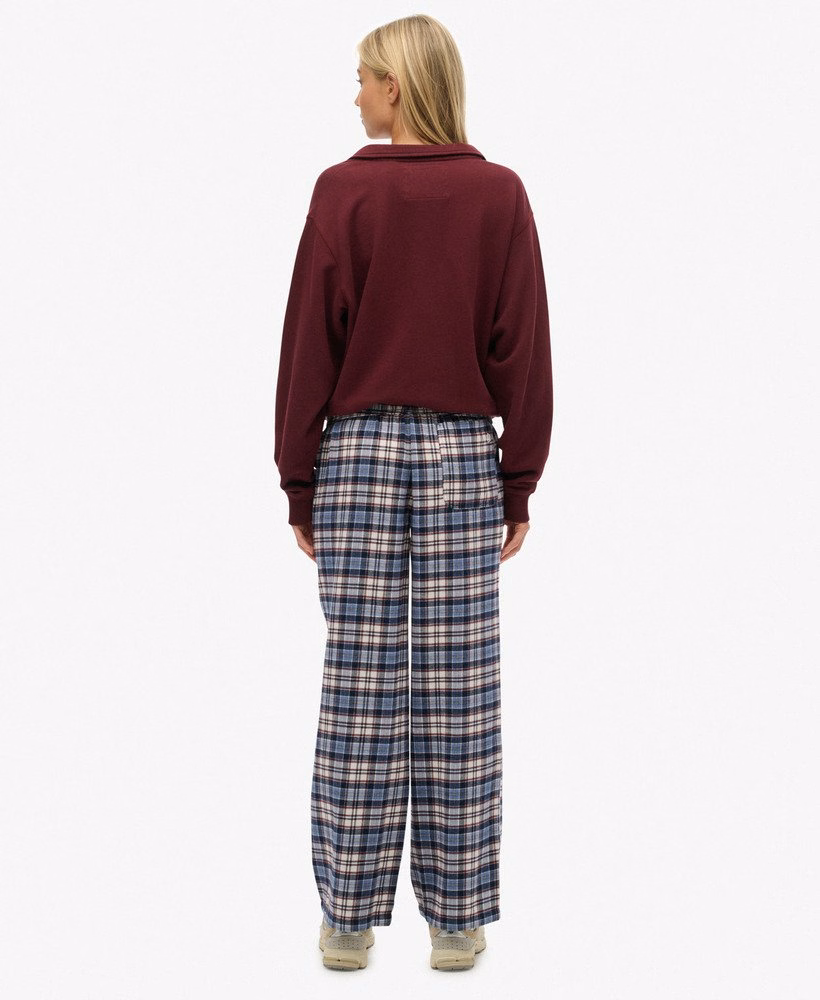 Katoenen geruite broek met elastische taille