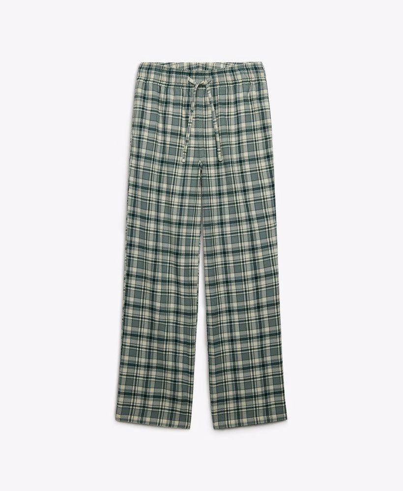 Katoenen geruite broek met elastische taille