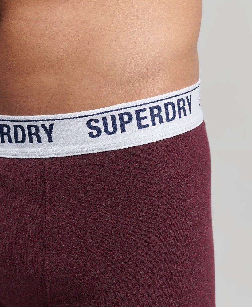 biologische katoenen boxershorts één stuk in een rijke diepe bordeauxrode gemêleerde kleur.