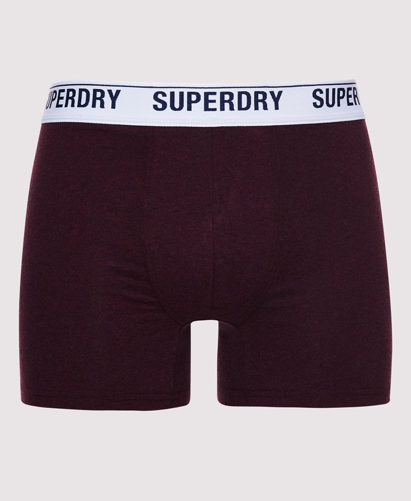 biologische katoenen boxershorts één stuk in een rijke diepe bordeauxrode gemêleerde kleur.