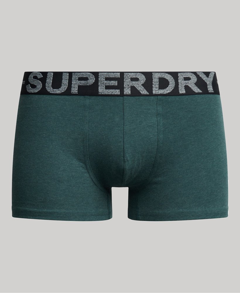 biologische katoenen boxershorts driepack in donker indigoblauw gemêleerdbuckgroen gemêleerdhikerood gemêleerd