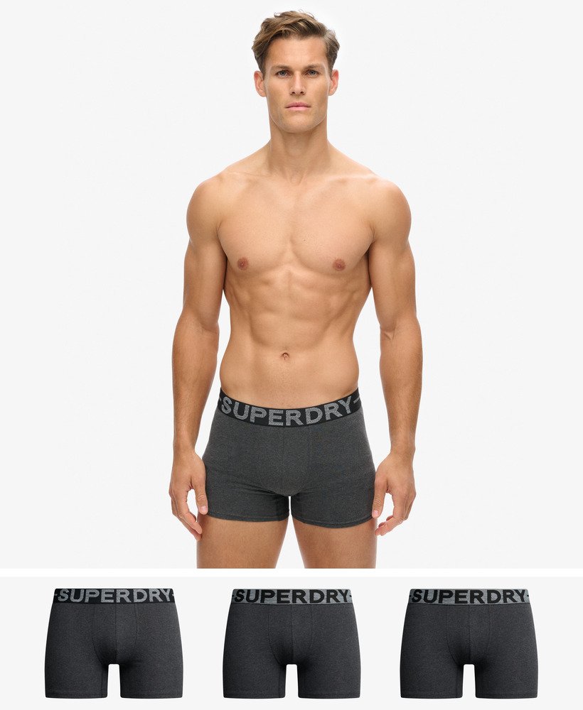 biologisch katoenen boxershorts driepack in raven black marl.
