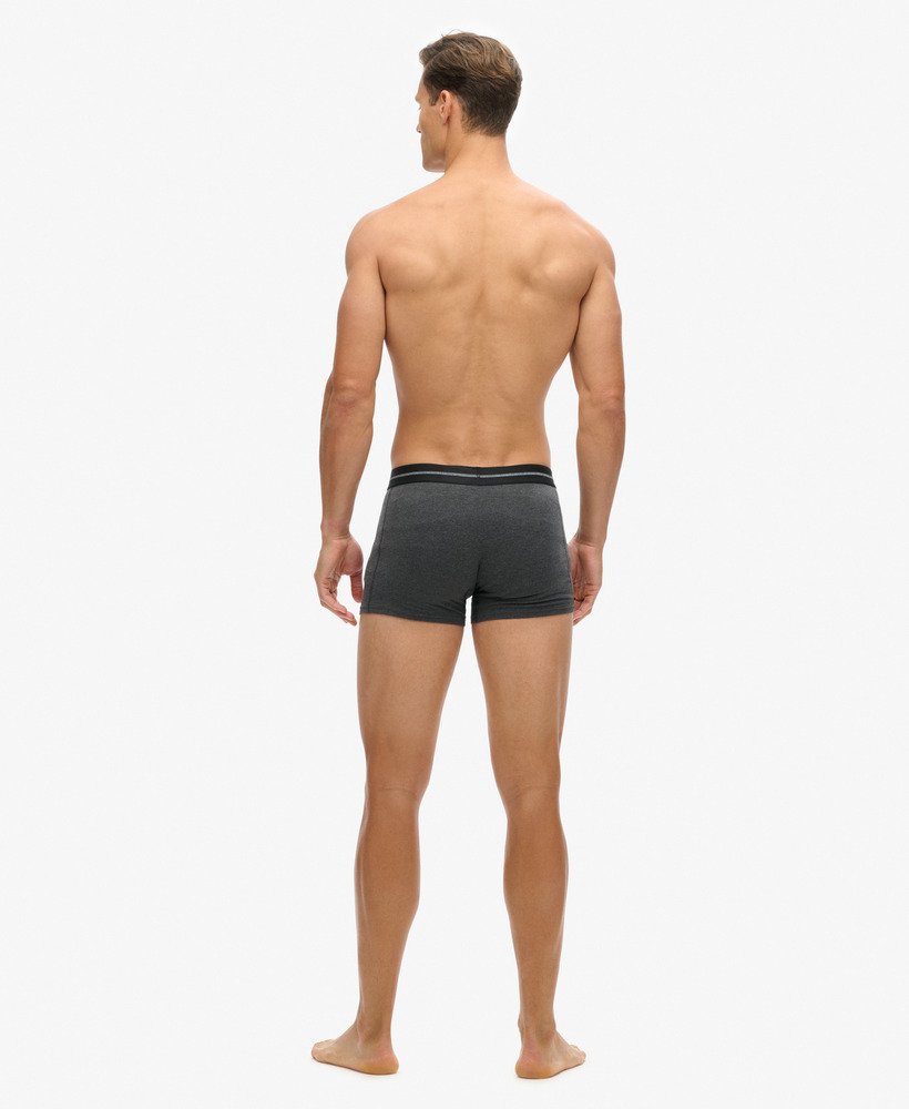 biologisch katoenen boxershorts driepack in raven black marl.